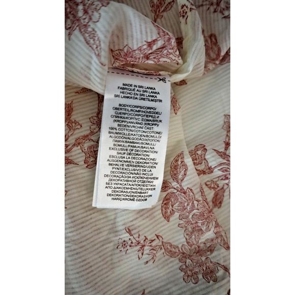 Lauren Ralph Lauren Women's Sz XL Red Floral Cuffed Collared Button Up Top $90 - Picture 5 of 8